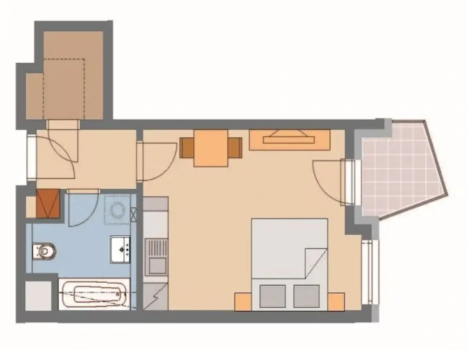 1 Bedroom Business Suite with balcony and with city view