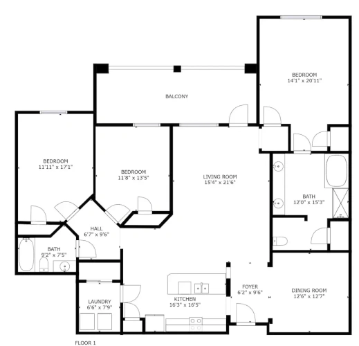 3 Bedrooms Apartment with balcony