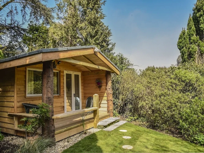 Chalet with garden view
