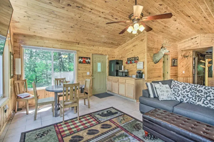 Big Lake Getaway w/ Private Beach + Fire Pit!