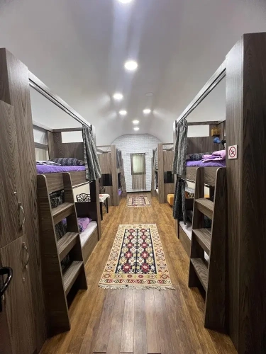 Bed in Dorm with courtyard view