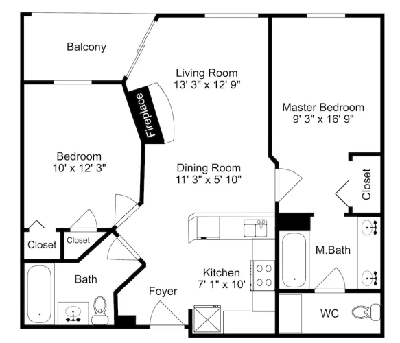 2 Bedrooms Apartment with balcony