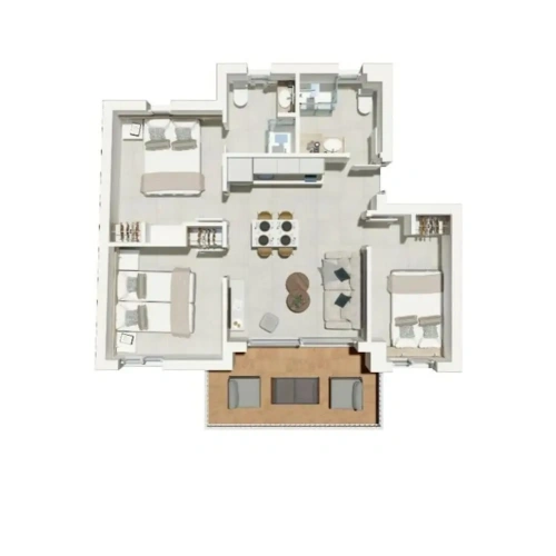 3 Bedrooms Family Apartment with partial ocean view
