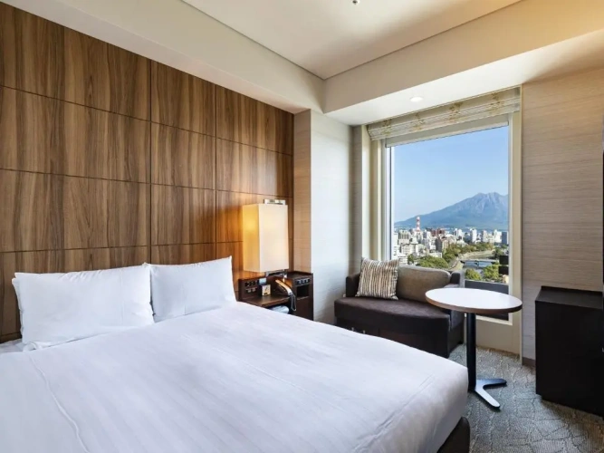 Double room with Sakurajima view