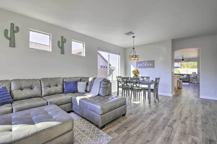Fire Pit, Covered Patio: Stylish Goodyear Refuge