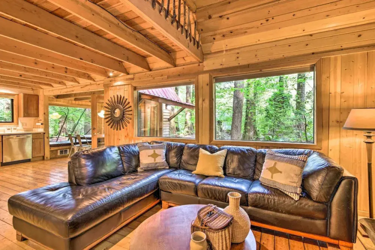 Three Enchanting Riverfront Cabins: Hot Tub Access