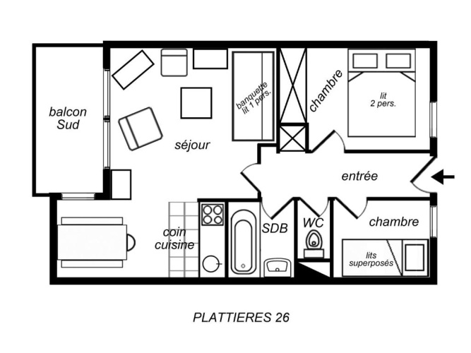2 Bedrooms Apartment