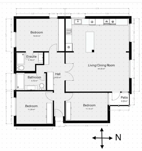 3 Bedrooms Apartment with balcony and with garden view