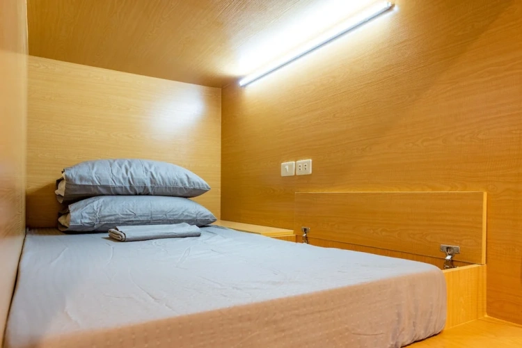 Bed in Dorm with balcony