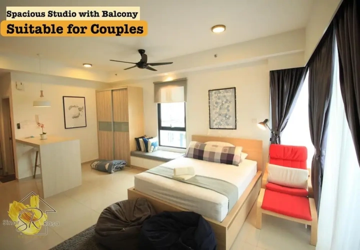 Studio with balcony