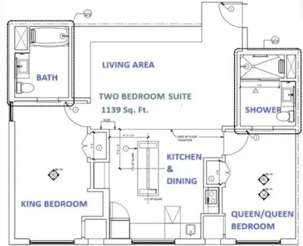 2 Bedrooms Standard Quadruple room