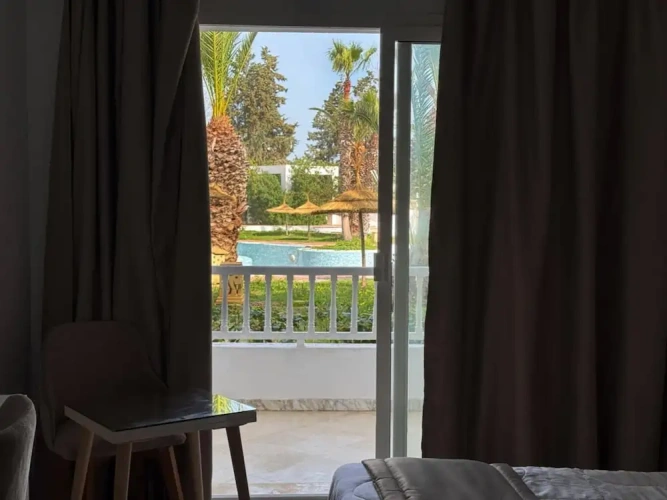 Standard Triple room with balcony and with pool view