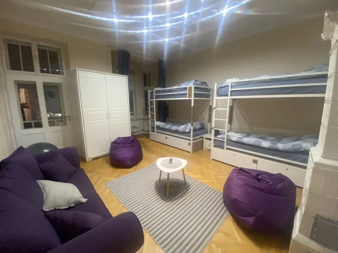 Bed in Dorm with balcony