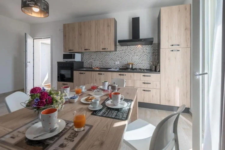 Apartment with balcony and with garden view