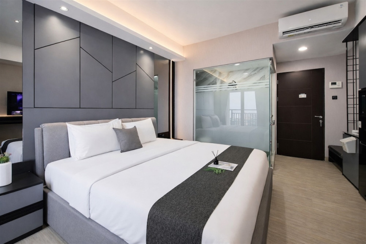 Modern Grey Studio For 2 Pax (No Kitchen) At Atria Residence Gading Serpong
