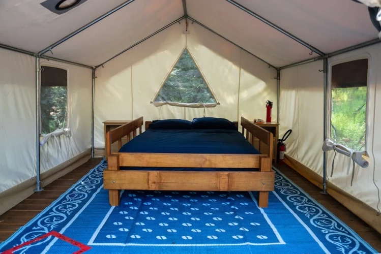 Tent with mountain view