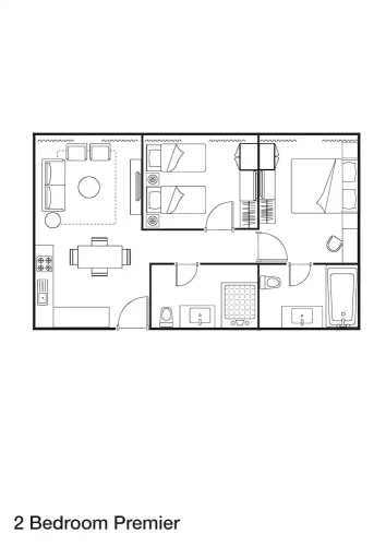 2 Bedrooms Premier Apartment