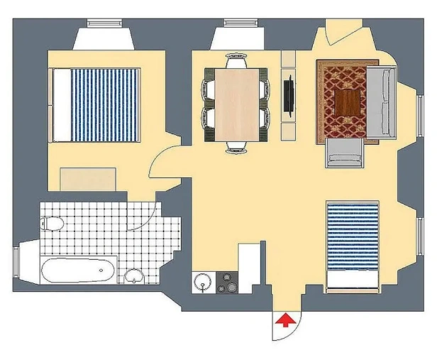 Apartment with garden view
