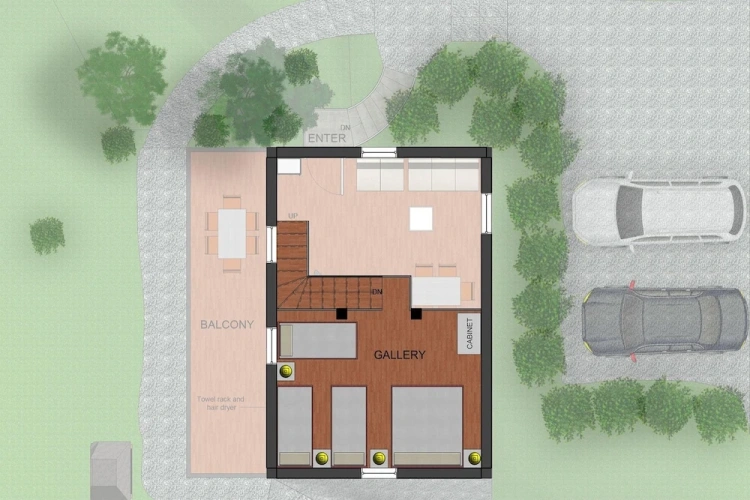 1 Bedroom Apartment with balcony and with mountain view