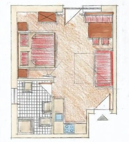 Double Studio with balcony and with mountain view