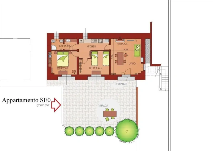 Standard Double room with garden view