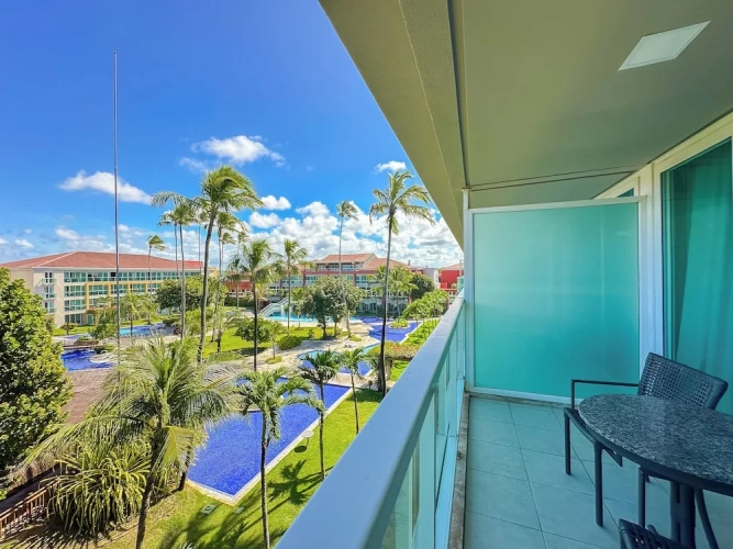 Luxury room with balcony and with pool view