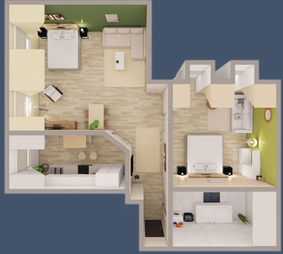 2 Bedrooms Apartment