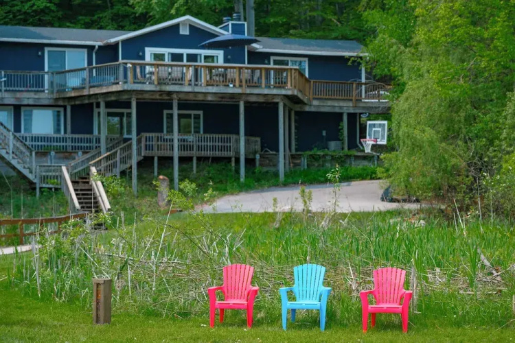 Waterfront Deck + Dock: Torch Lake Home!