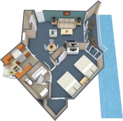 1 Bedroom Deluxe Double room oceanfront