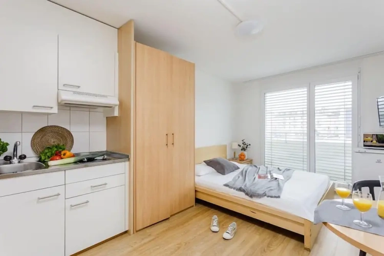 Studio with balcony
