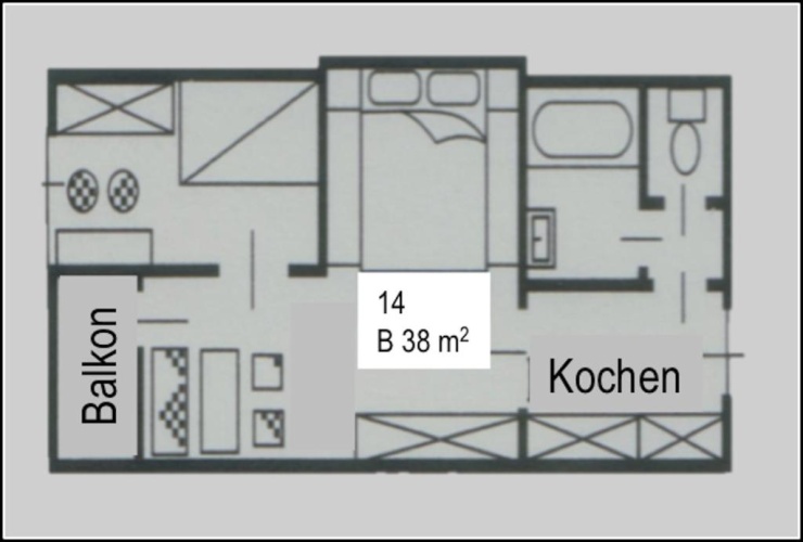 1 Bedroom Apartment with balcony