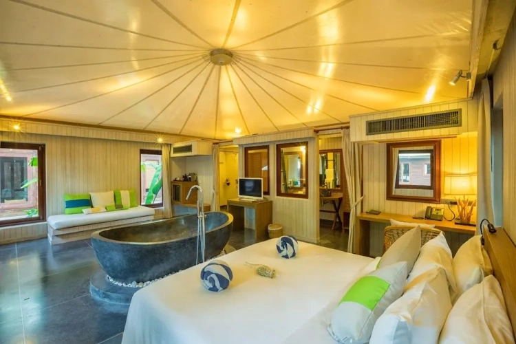 Tent with balcony