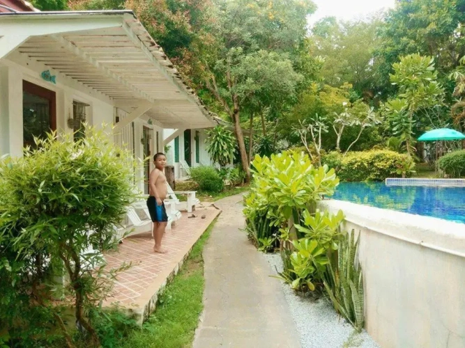 Standard Family room with balcony and with pool view