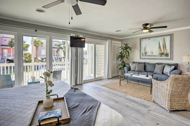 Walk to Surfside Beach: Studio w/ Covered Balcony