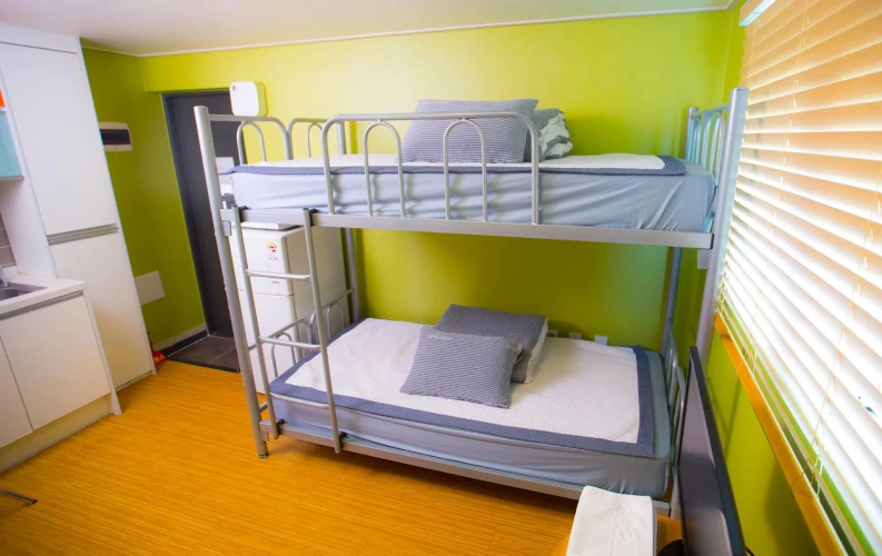 Bed in Dorm (female dorm) with view