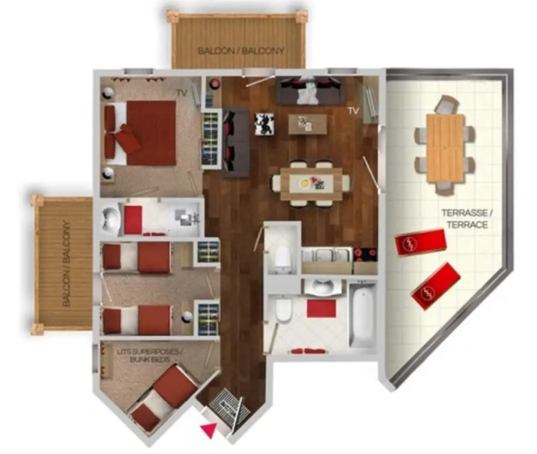 2 Bedrooms Apartment