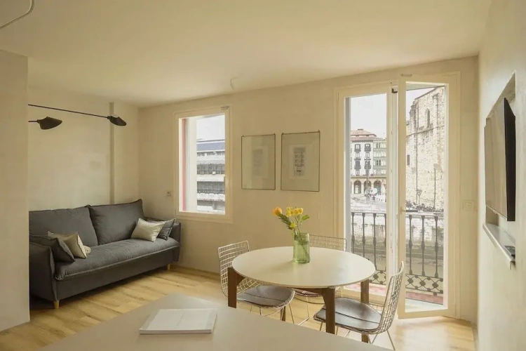 Studio with balcony and with river view