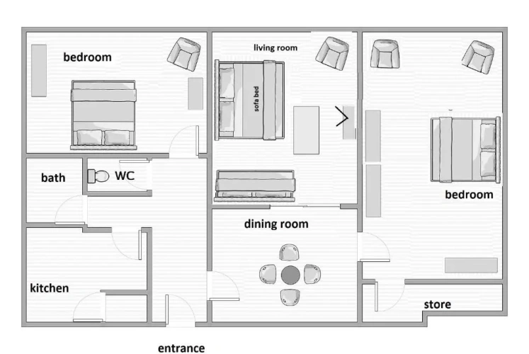 2 Bedrooms Apartment