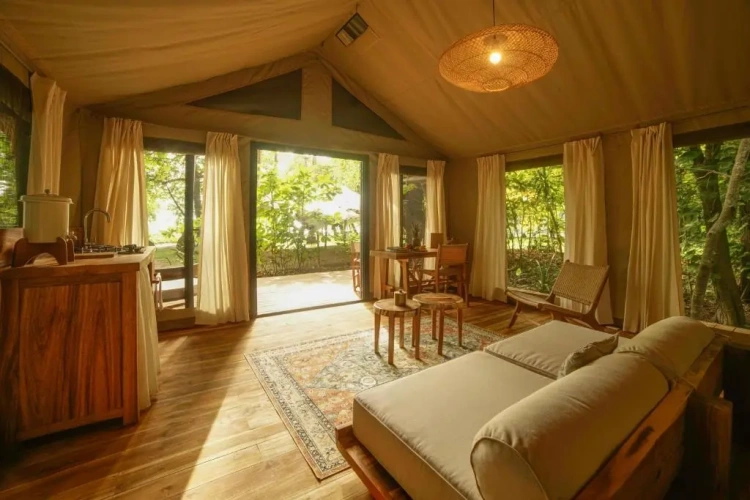 Tent with ocean view