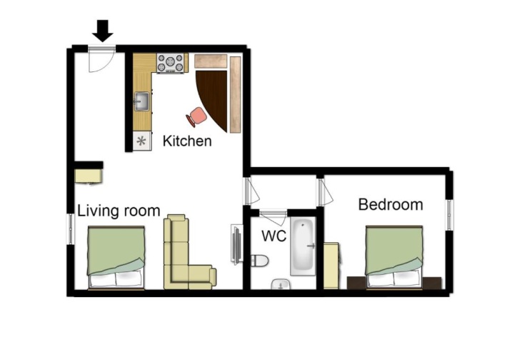 2 Bedrooms Double Apartment