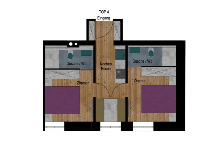 1 Bedroom Double Apartment
