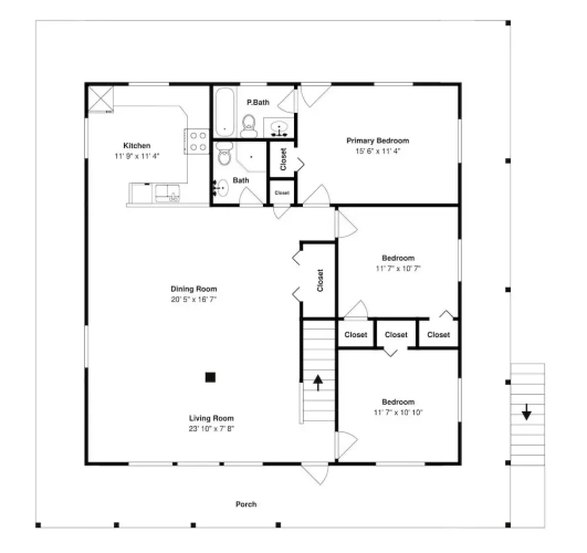 4 Bedrooms Cottage with balcony