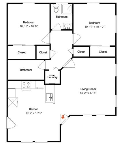 2 Bedrooms Cottage with balcony