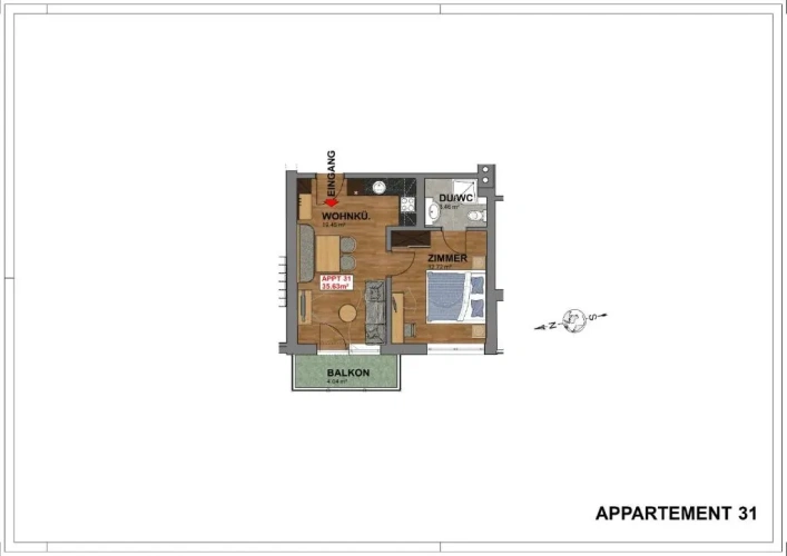 1 Bedroom Double Apartment