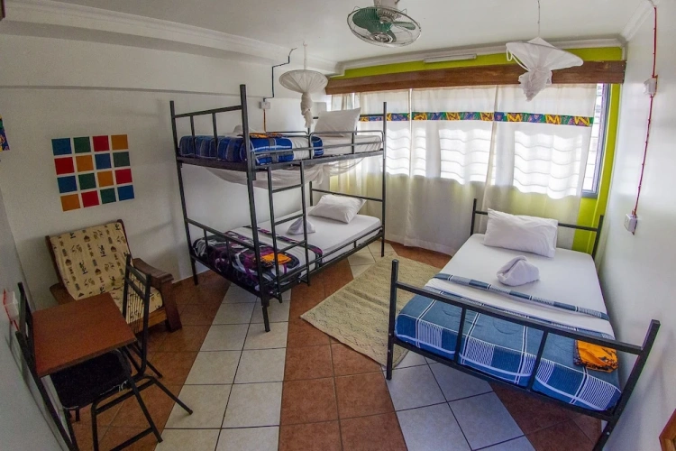 Bed in Dorm (female dorm) with balcony