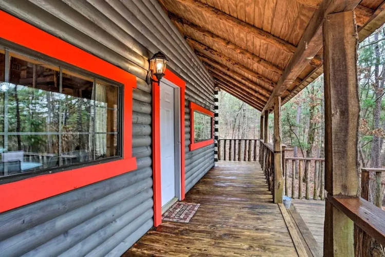 Broken Bow Log Cabin w/ Fire Pit, Pond, & Deck!