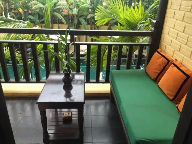 Standard Twin room with balcony and with pool view