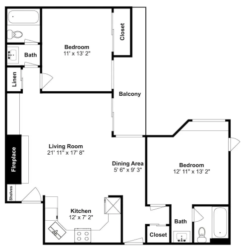 2 Bedrooms Standard room with balcony and with view