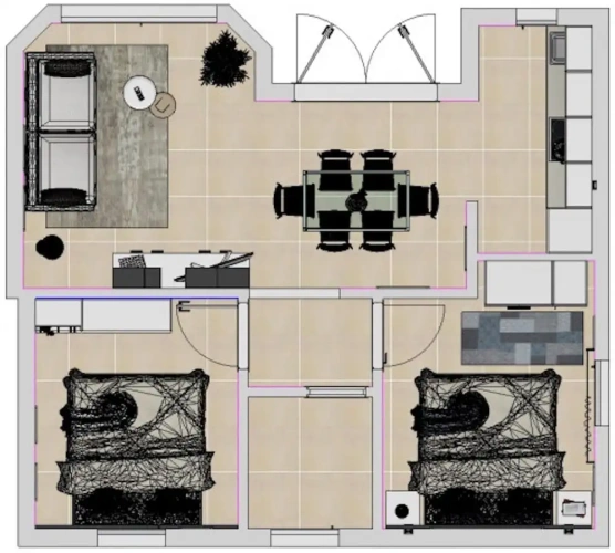 2 Bedrooms Villa with garden view
