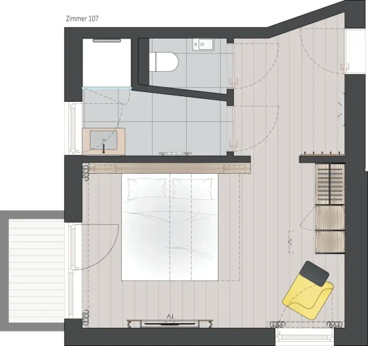 Classic Double room with balcony and with mountain view